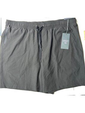 Vrst Black Athletic Shorts Elastic Waist Zip Pocket Boxer Lining XL MSRP $55